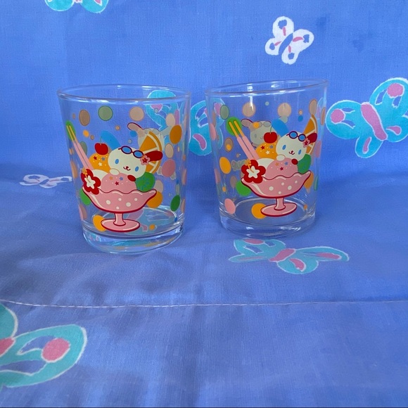 Rare Sanrio U SA HA NA Set Two Drinking Glasses - Picture 2 of 7